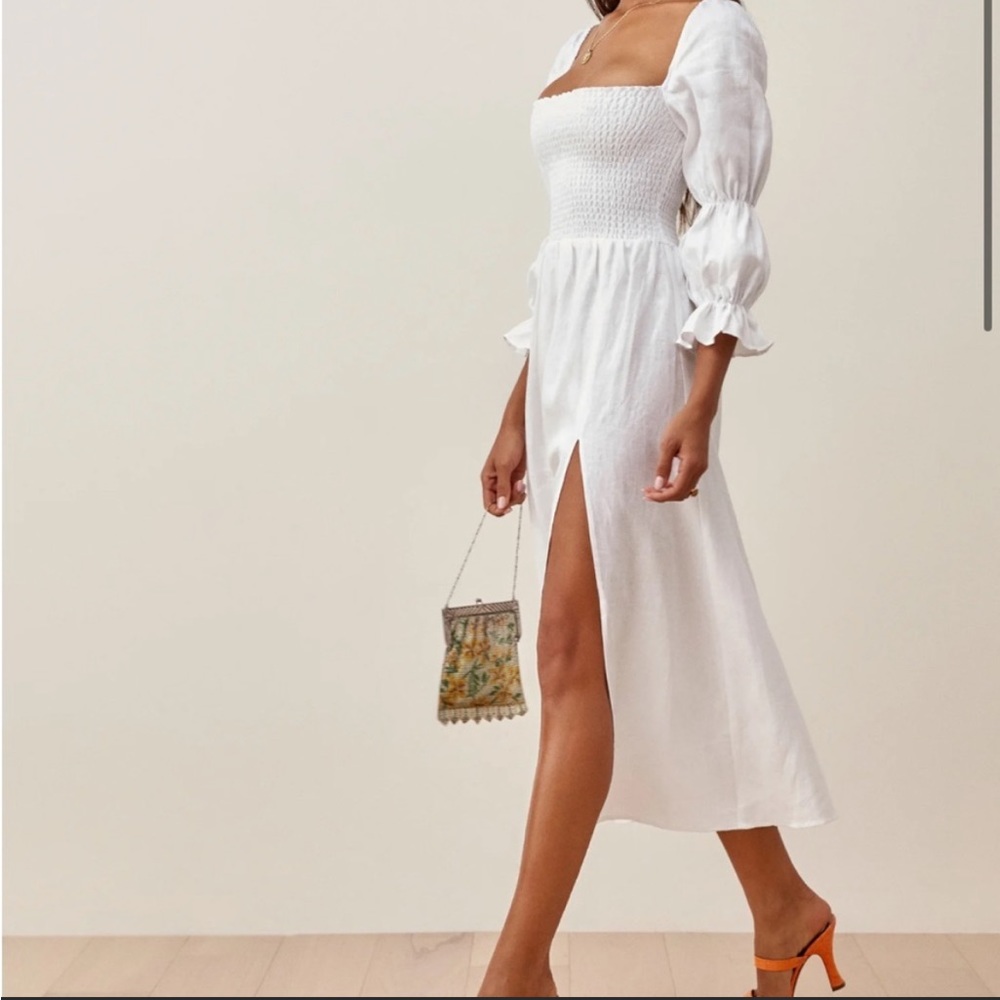 Reformation - Hyland Linen Dress - Size M - White